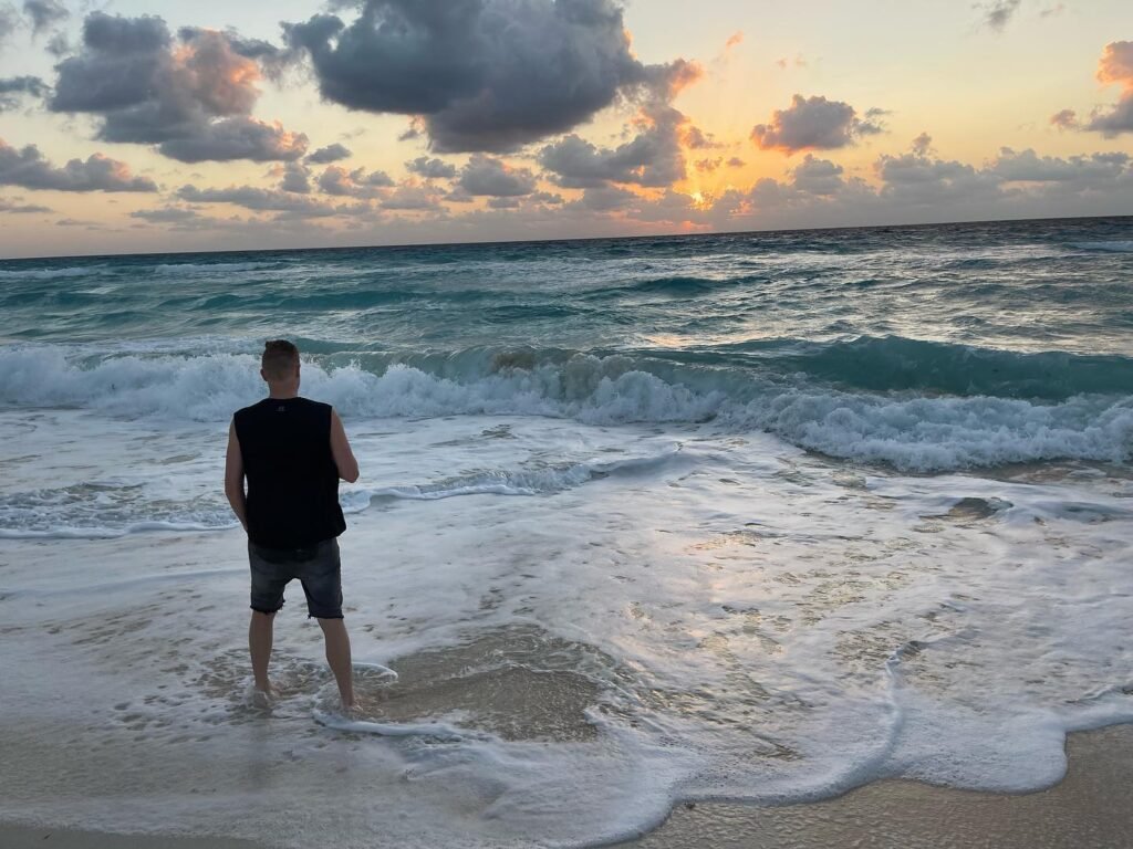 a man standing in the water